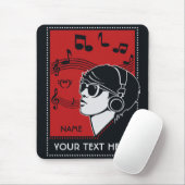 Aangepaste tekst Art Deco Music mousepad Muismat (Met muis)