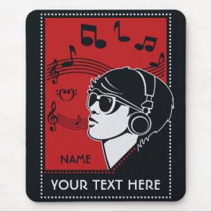 Aangepaste tekst Art Deco Music mousepad Muismat