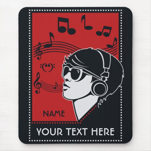 Aangepaste tekst Art Deco Music mousepad Muismat (Voorkant)