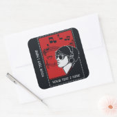 Aangepaste tekst Art Deco Music-stickers Vierkante Sticker (Envelop)