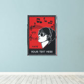 Aangepaste tekst Art Deco Muziekcanvas afdrukken (Insitu (Houten vloer))