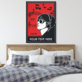 Aangepaste tekst Art Deco Muziekcanvas afdrukken (Insitu (Slaapkamer))