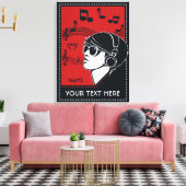 Aangepaste tekst Art Deco Muziekcanvas afdrukken (Insitu (Woonkamer))