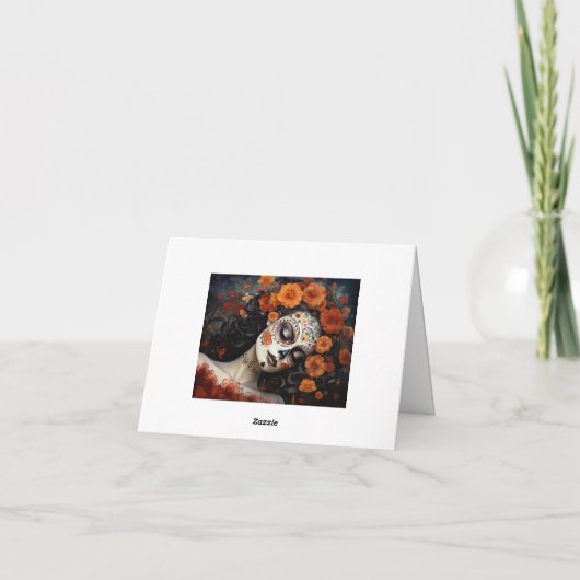 Aangepaste tekst 💀 Artful La Calavera Catrina Kaart (Achterkant)