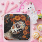 Aangepaste tekst 💀 Artful La Calavera Catrina Papieren Bordje (Feest)