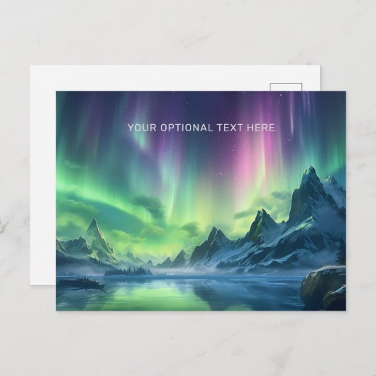 Aangepaste tekst Aurora Borealis Briefkaart (Voorkant / Achterkant)