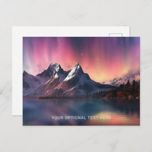 Aangepaste tekst Aurora Borealis Briefkaart (Voorkant / Achterkant)