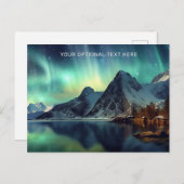 Aangepaste tekst Aurora Borealis Briefkaart (Voorkant / Achterkant)