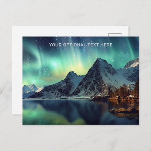 Aangepaste tekst Aurora Borealis Briefkaart (Voorkant / Achterkant)
