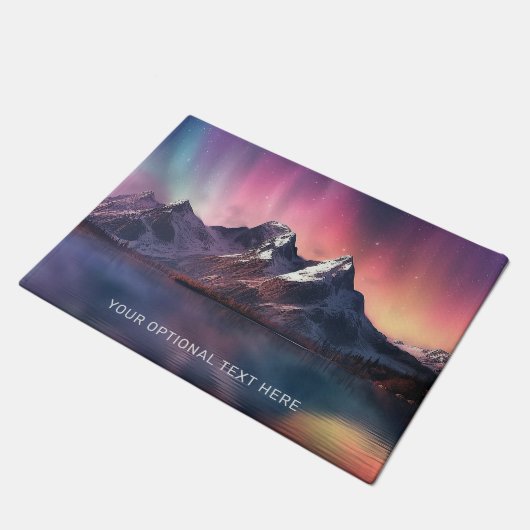 Aangepaste tekst Aurora Borealis Deurmat (Schuin)