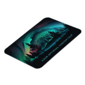 Aangepaste tekst Aurora Borealis illustratie Magneet (Linkerzijde)