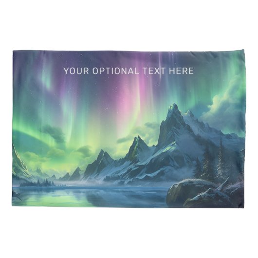 Aangepaste tekst Aurora Borealis Kussensloop (Achterkant)