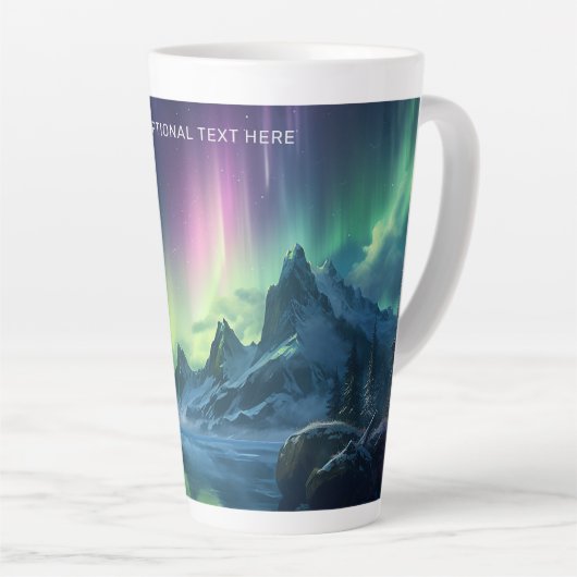 Aangepaste tekst Aurora Borealis Latte Mok (Rechterhoek)