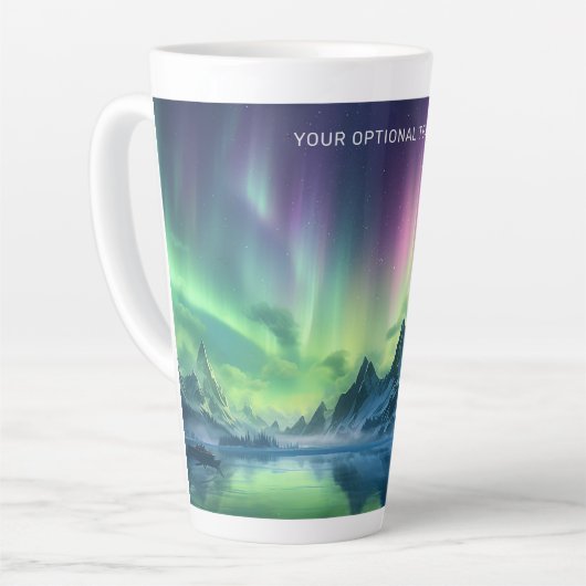 Aangepaste tekst Aurora Borealis Latte Mok (Linkerhoek)