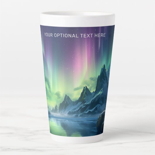 Aangepaste tekst Aurora Borealis Latte Mok (Voorkant)
