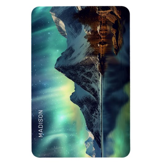 Aangepaste tekst Aurora Borealis Magneet (Verticaal)