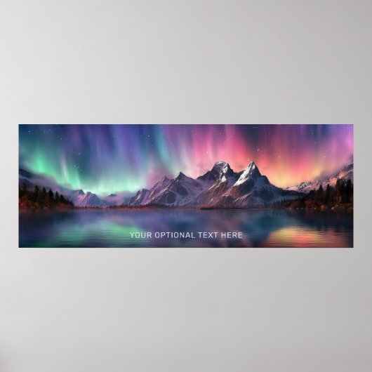 Aangepaste tekst Aurora Borealis Poster (Voorkant)