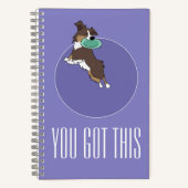 Aangepaste tekst Aussie Fetch Fun Paarse spiraal A Notitieboek (Voorkant)