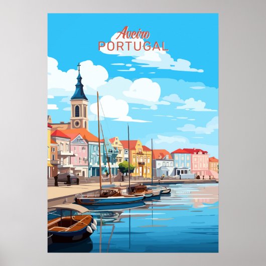 Aangepaste tekst Aveiro Portugal Poster (Voorkant)
