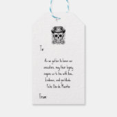 Aangepaste tekst 💀 B/W (kleur je eigen) Día de Mu Cadeaulabel (Achterkant)