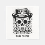 Aangepaste tekst 💀 B/W (kleur je eigen) Día de Mu Servet (Voorkant)