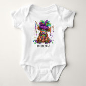 Aangepaste tekst Baby Girl Schattige Mardi Gras Hi Romper (Voorkant)