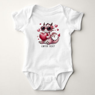 Aangepaste Tekst Baby Meisje T-Rex Dino Liefde Romper