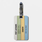 Aangepaste tekst bagagelabel kleurrijke houten pla (Achterkant verticaal)