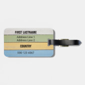 Aangepaste tekst bagagelabel kleurrijke houten pla (Achterkant horizontaal)