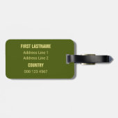 Aangepaste tekst bagagelabel peersplaat (Achterkant horizontaal)