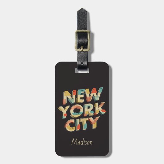 Aangepaste tekst bagagelabels New York City (Voorkant verticaal)