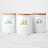 Aangepaste tekst Bahama's Voedselcontainer Etiket (Flessen)