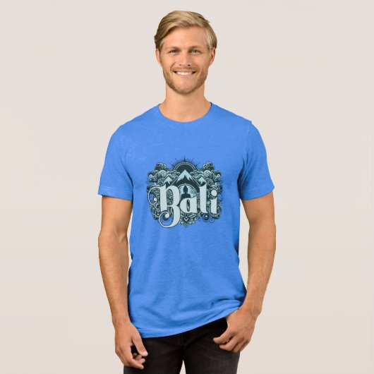 Aangepaste tekst Bali Tri-Blend Shirt (Voorkant volledig)