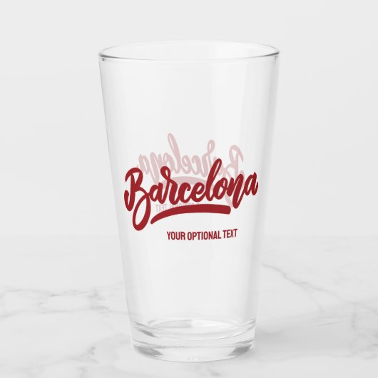 Aangepaste tekst Barcelona Glas (Voorkant)