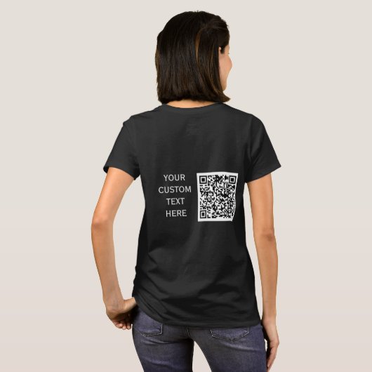 Aangepaste Tekst Barcode Zakelijk T-shirt (Achterkant volledig)
