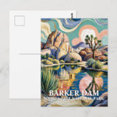 Aangepaste tekst Barker Dam Joshua Tree Van Gogh W Briefkaart (Voorkant / Achterkant)