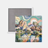 Aangepaste tekst Barker Dam Joshua Tree Van Gogh W Magneet (Voorkant / Achterkant)