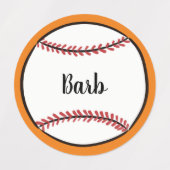 Aangepaste tekst Baseball Illustratie modern scrip Labels (Design 2)
