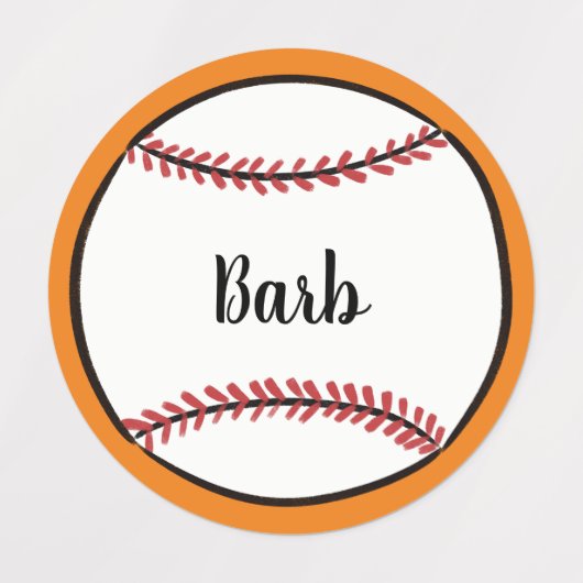 Aangepaste tekst Baseball Illustratie modern scrip Labels (Design 2)