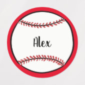 Aangepaste tekst Baseball Illustratie modern scrip Labels (Design 1)