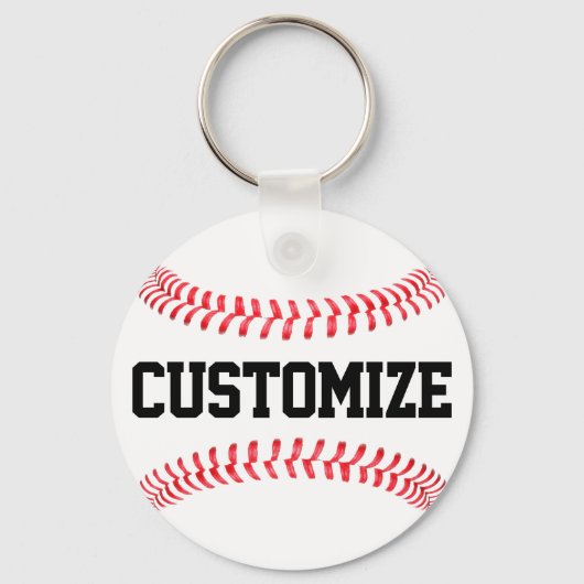 Aangepaste tekst Baseball Keychain (Achterkant)