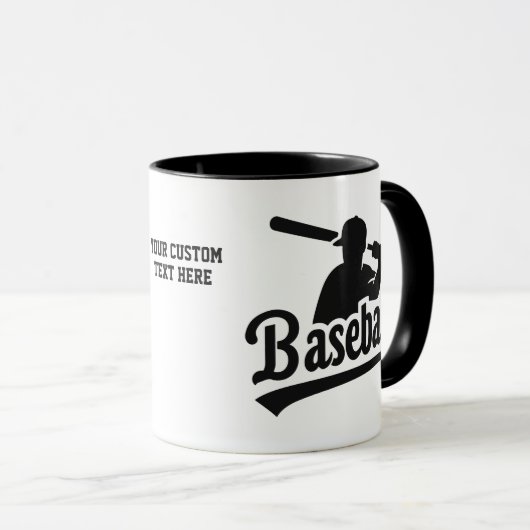 Aangepaste tekst Baseball Mok (Voorkant rechts)