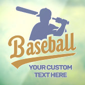 Aangepaste tekst Baseball Player Raamsticker (Vel 3)