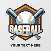 Aangepaste tekst Baseball Raamsticker (Vel)