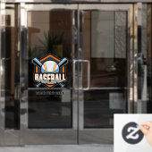 Aangepaste tekst Baseball Raamsticker (Kantoordeur)