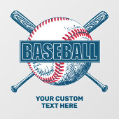Aangepaste tekst Baseball Raamsticker (Vel)