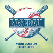 Aangepaste tekst Baseball Raamsticker (Vel 3)