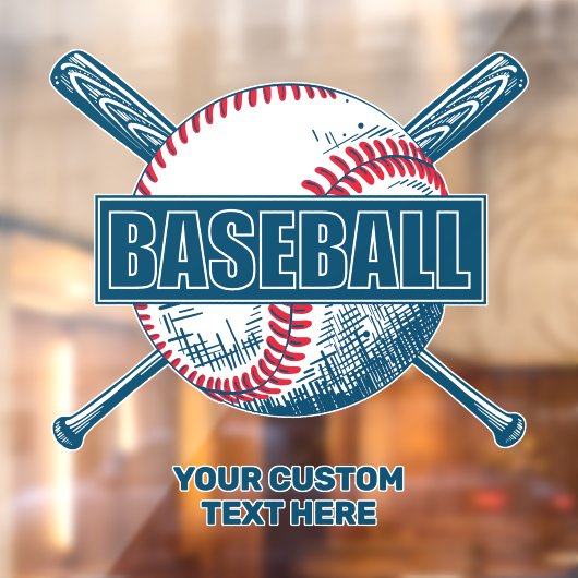 Aangepaste tekst Baseball Raamsticker (Vel 2)
