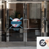 Aangepaste tekst Baseball Raamsticker (Kantoordeur)