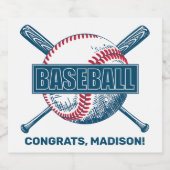 Aangepaste tekst Baseball Sparkling Wijnetiket (Enkel label)